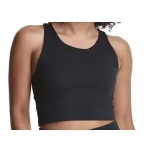 Champion Pull On Sculpt Crop Top Size Large in Black NWT sports bra racerback